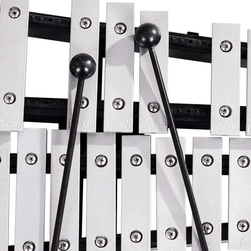 Miniatura 3 de Giantex Kit de campana de percusión Glockenspiel de 30 notas con estuche de transporte, almohadilla de práctica, soporte de altura ajustable, mazos