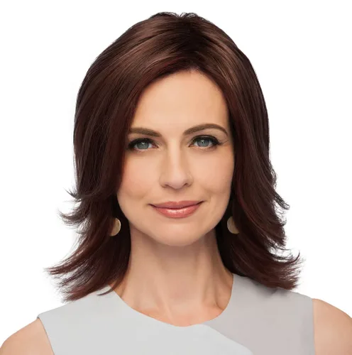 Top Perfect Hair Topper Color GL 33-130 SANGRIA - Pelucas Gabor de 10 pulgadas de largo clip en Flexlite sintético oculta el cabello adelgazante