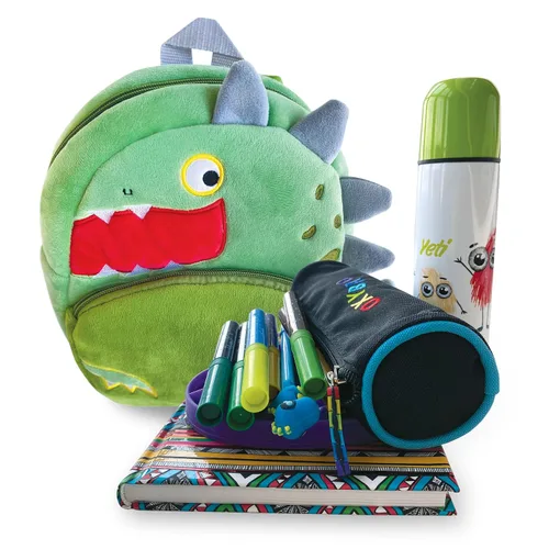 Miniatura 4 de Svitbag Mochila pequeña de dibujos animados de animales pequeños con correas ajustables para niños y niñas, Dinosaurio