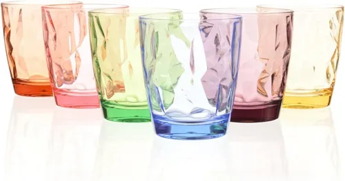 Vasos festivos de acrílico de color para restaurante, resistentes a golpes, vasos para tomar jugo, vasos para vino irrompibles, vasos de plástico 6