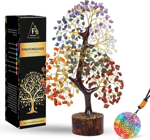 FASHIONZAADI Árbol de cristal de 7 chakras, Feng Shui, árbol de la hermana, regalo de oficina de cumpleaños, cristales de energía, regalos Árbol de