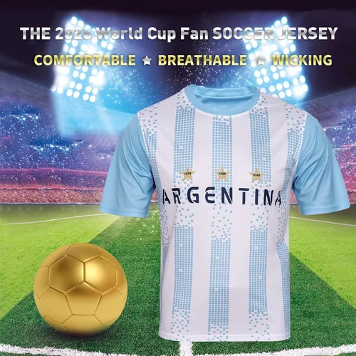 Miniatura 4 de Camiseta de fútbol para aficionados de la Copa Mundial 2026 - Argentina, Brasil, México, Canda y Estados Unidos