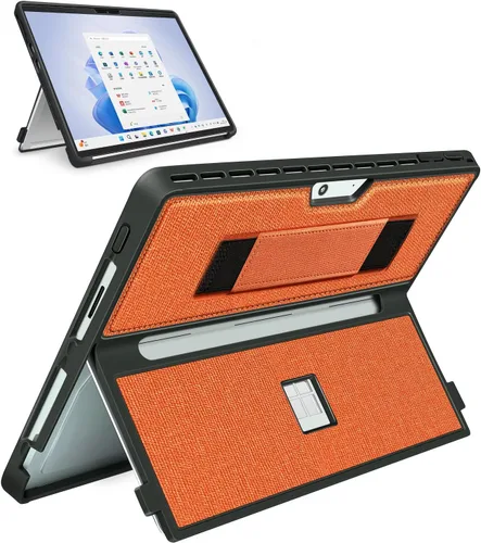 Miniatura 10 de Funda para Microsoft Surface Pro 11/10/9/8 de 13 pulgadas, con cubierta de soporte, correa de mano, funda resistente todo en uno compatible con Negro