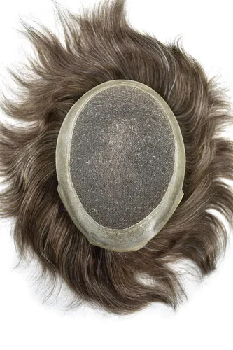 Miniatura 11 de Peluca de cabello virgen Remy de encaje francés para hombre, peluca de cabello humano real negro Australia