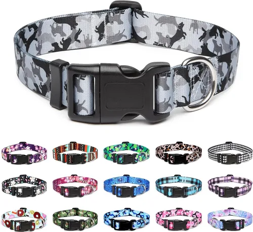 Miniatura 19 de Mercano Collar ajustable para perros - Diseños especiales con patrones, collar suave de nylon cómodo y resistente para perros pequeños, medianos