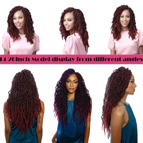 Miniatura 6 de Pelo sintético de ganchillo de 14 pulgadas, 10 paquetes de trenzas onduladas rizadas suaves desgastadas, extensiones de cabello sintético trenzado