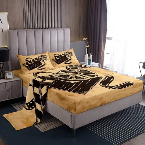 Miniatura 20 de Homewish Juego de sábanas de música de piano, tamaño Queen, juego de ropa de cama de notas musicales de 4 piezas para decoración de habitación