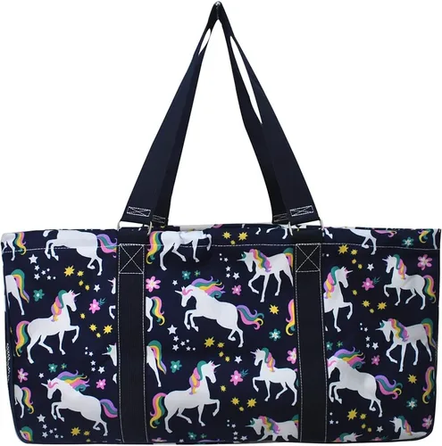 Miniatura 177 de NGIL Bolsa de comestibles reutilizable extra grande plegable de gran tamaño para comestibles, almacenamiento, picnic, playa, Bronco-negro occidental