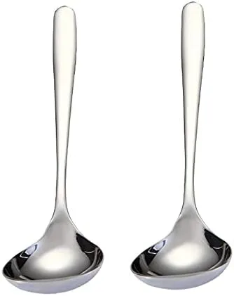 Miniatura 6 de Cucharón de sopa dorado grande de 2.9 pulgadas, mango largo, cuchara de acero inoxidable 304 para servir grande dorado