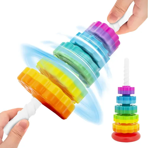 Miniatura 4 de BYFWH Juguete apilable para bebés, juguetes apilables de primera calidad para niños, juguete apilable giratorio para bebés y niños pequeños, juguete