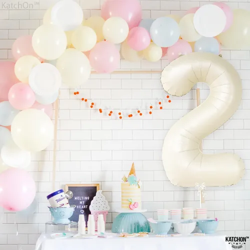 Miniatura 1172 de KatchOn, Globo grande azul número 2 de 40 pulgadas Decoraciones de cumpleaños de Baby Shark para niño de 2 años Globo azul número 2 Globo