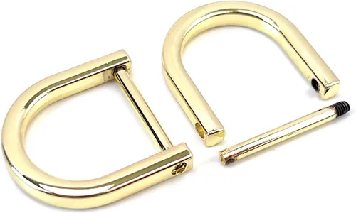 Miniatura 53 de 4 anillos en D resistentes con grillete de 1-1/2 pulgadas, oro antiguo, en forma de U, repuesto para bolso, llavero, collar de perro
