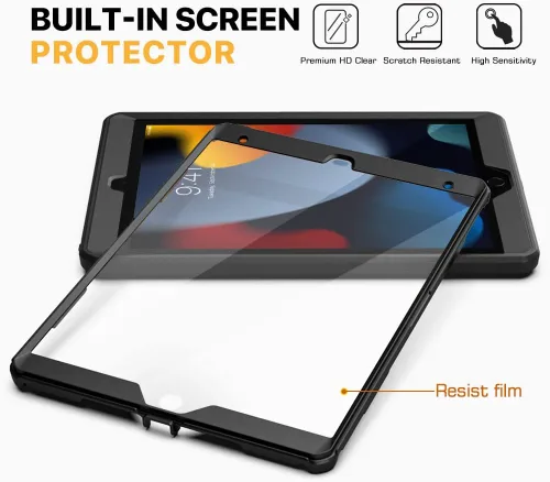 Miniatura 5 de MoKo Funda para iPad de 10.2 Pulgadas iPad 9ª Generación 2021/ iPad 8ª Generación 2020/ iPad 7ª Generación 2019, [Servicio Pesado] A Prueba