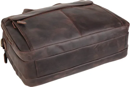 Miniatura 8 de Polare - Maletín de negocios de 18 pulgadas de grosor de cuero de grano completo para laptop de 17.3 pulgadas, bolsa de trabajo para hombres
