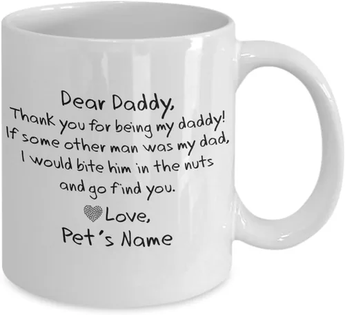 Miniatura 2 de Taza personalizada con texto en inglés «The ORIGINAL!» BITE HIM IN THE NUTS Dog Dad (Dog Dad), regalos divertidos para papá del perro, regalo