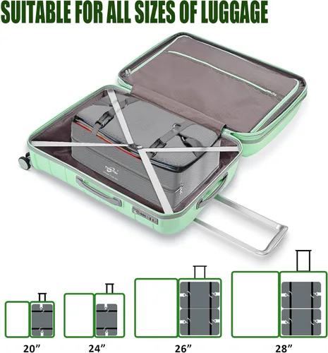 Miniatura 3 de Compressible Packing Cubes Portable Hanging Closet Shelves 17"x12"x24" Extendable Travel Organizer Nylon Packing Bags for Suitcase