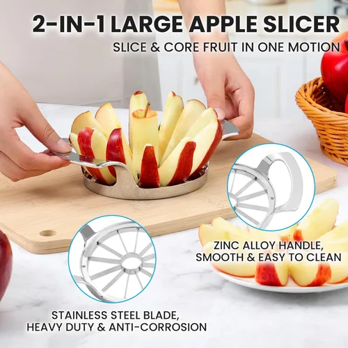 Miniatura 2 de AUBENR Rebanador de Manzana Extra Grande de 4.72 Pulgadas con 12 Cuchillas - Cortador de Manzana Profesional de Servicio Pesado - Herramienta