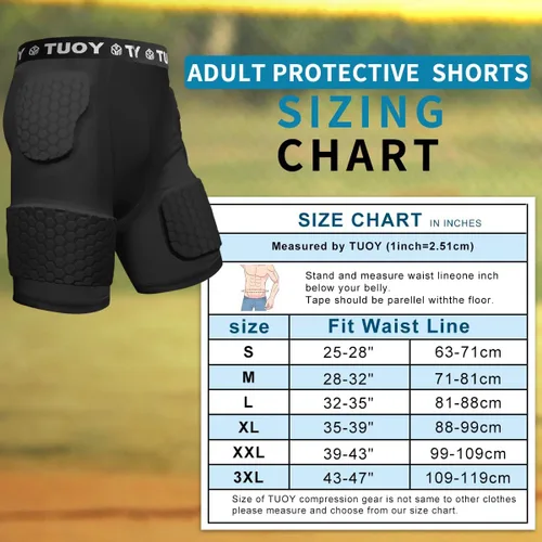 Miniatura 6 de Faja de fútbol acolchada para hombre, 5 almohadillas, almohadillas de fútbol integradas con protector de muslos para fútbol y béisbol