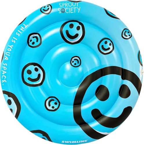 Miniatura 26 de Swimline Balsa inflable con diseño de bandera de la paz americana de isla para piscina
