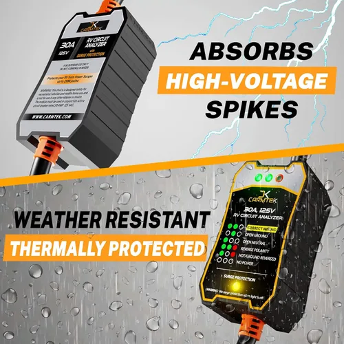 Miniatura 5 de CARMTEK Protector de sobretensiones para RV de 30 amperios - Analizador de circuito para RV con protección inteligente integrada de 30 amperios