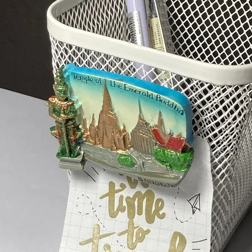 Miniatura 3 de A-ONE Templo del Buda Esmeralda Tailandia 3D Turístico Refrigerador Imán 1PC+Wat Phra Kaew Bangkok Craft Applique Patch 1PC, Resina Nevera, Parche