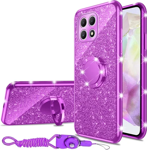 Miniatura 16 de nancheng Funda de teléfono para TCL A3X (A600DL), funda para Alcatel TCL A3X niñas y mujeres, bonita funda de silicona transparente con purpurina
