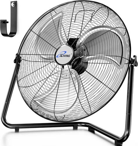 Miniatura 8 de iLiving 18" Ventilador de piso recargable con batería para acampar, ventilador portátil de alta velocidad para exteriores con aspas de metal