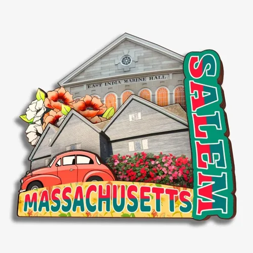 Miniatura 10 de Boston Massachusetts USA America - Imán de madera para nevera, colección de madera 3D, hecho a mano, recuerdos de la ciudad, imán para nevera
