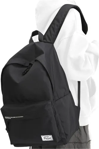 Mochila escolar negra, bonita mochila para la escuela, adolescentes, niños, mochila ligera para mujeres y hombres, Negro, Mochilas Daypack
