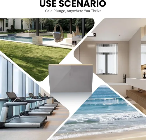 Miniatura 6 de ICECON Bañera de inmersión fría profesional, baño de hielo rotomoldeado resistente para atletas, incluye 4 moldes de bloque de hielo, diseño con Gris