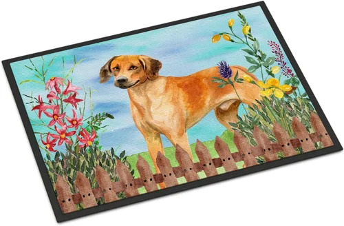 Miniatura 159 de Caroline's Treasures CK1311MAT Cavalier Spaniel Poinsettas - Felpudo de 18 x 27 pulgadas, tapete para puerta delantera, interior y exterior