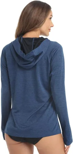 Miniatura 4 de KEFITEVD Camisas de manga larga para mujer, con protección solar UPF 50+, con capucha, para senderismo, campamento, pesca, correr
