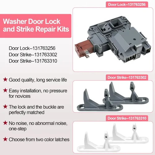 Miniatura 7 de Actualización 131763256 1317632 para lavadora Frigidaire Affinity Cerradura de puerta de carga frontal Lavadora Parte de reemplazo 131763202