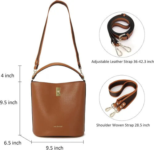 Miniatura 6 de BOSTANTEN - Bolsos de cuero al hombro tipo balde para mujer