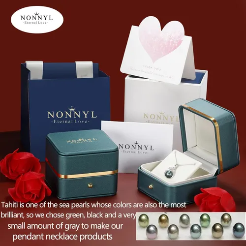 Miniatura 7 de Regalos para Mujeres Esposa-Collar-de-Perlas-Negras-de-Tahití-Regalo para Esposa Boda Cumpleaños Aniversario Joyería-Mamá Novia Ella Regalos del Día