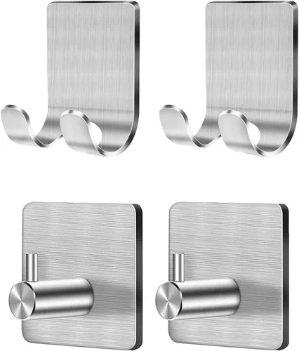 CGBE 4 Paquetes Ganchos de Ducha para Interior de Ducha, Soporte Colgador Autoadhesivo para Afeitadora para Baño, Ganchos de Pared Sin Daños para