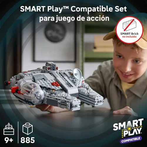 Miniatura 3 de LEGO Star Wars SMART Play: Millennium Falcon Starship Building Toy para niños, juego compatible con 4 etiquetas inteligentes y 4 minifiguras, regalo