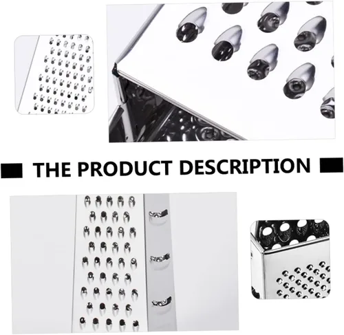 Miniatura 7 de Rallador de caja de acero inoxidable de 4 lados, rallador de cocina multiusos para queso, verduras y papas, para preparación de comidas y cocción