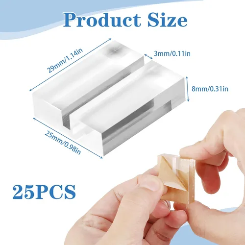 Miniatura 2 de 25 tarjeteros acrílicos, soportes para tarjetas de nombre de 1.2 pulgadas, soportes transparentes para números de mesa, letreros de boda, soportes