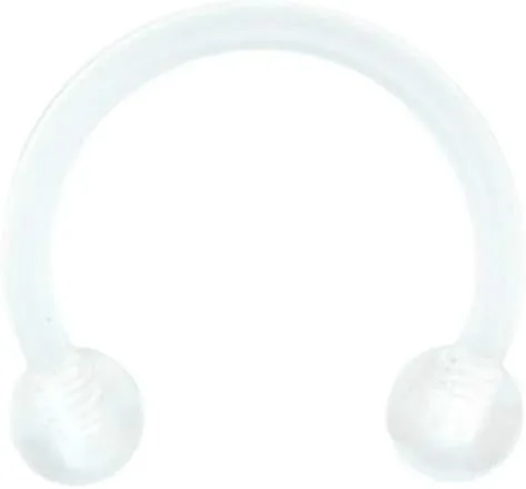 Pierced Owl - 16G Clear Bioflex Flexible Septum Ring Circular Barbell Retenedor