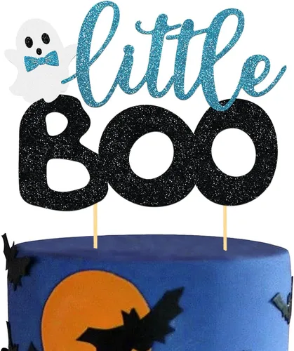 Miniatura 13 de 24 piezas de adornos de Halloween para cupcakes fantasmas, palillos de revelación de género para niños y niñas, adornos para tartas rosas y azules