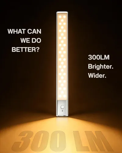 Miniatura 6 de Iluminación para debajo del gabinete, luz inalámbrica con sensor de movimiento para interiores, luces de barra de cocina recargables de 12 pulgadas