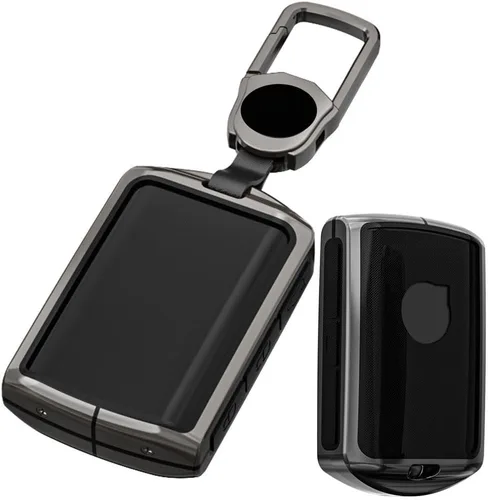 Miniatura 11 de Funda de llavero de aleación de metal, compatible con Volvo 4 botones C30 S60 S80 S90 XC40 XC60 XC70 XC90 V90 llavero, funda de TPU azul, Goma