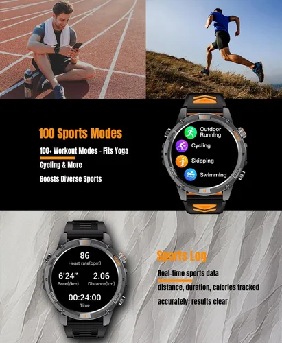 Miniatura 5 de Reloj inteligente militar con GPS para exteriores para hombres, reloj deportivo con seguimiento GPS IP68, impermeable, más de 100 modos deportivos