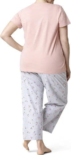 Miniatura 2 de HUE Women's SleepWell Short Sleeve Tee and Skimmer Pajama Set - Stay Cool and Cozy with Temp Tech