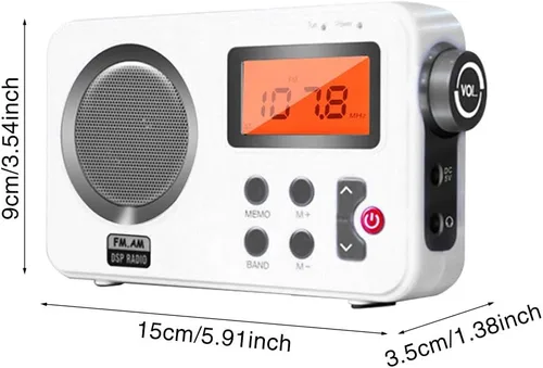 Miniatura 2 de UXELY Altavoz de ducha - Radio AM/FM con pantalla LCD, estéreo portátil con puerto para auriculares para el hogar, playa, bañera de hidromasaje, baño