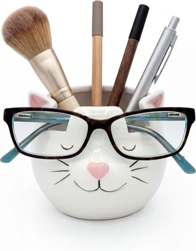 Miniatura 11 de Soporte y jarrón para lentes de gato, soporte de cerámica para gafas de sol y lentes de gato negro, organizador de decoración y exhibición de regalo