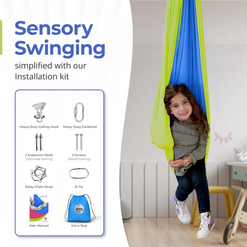 Miniatura 7 de AWA - Columpio sensorial para interiores para niños y adultos con necesidades especiales (incluye hardware) columpio interior para niños y adultos