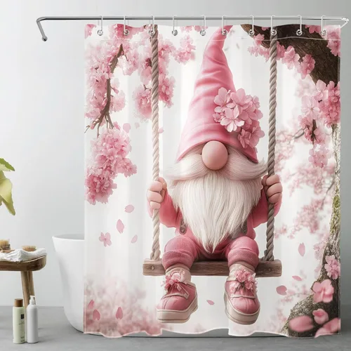 Miniatura 18 de LB Cortina de ducha de hortensias azules para baño, cortina de ducha rústica de girasol amarillo botánico y lavanda púrpura con ganchos, cortina