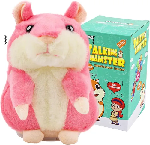 Miniatura 10 de Hámster parlante – Juguete de animales de peluche para niños de 2, 3, 4, 5, 6 años, repite lo que dices, juguetes de peluche interactivos